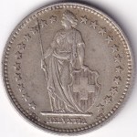 Switzerland 2 Francs 1939 Standing Helvetia Silver Coin - Image 2