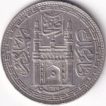 Hyderabad State 1 Rupee AH 1323 Mir Mahbub Ali Khan Silver Coin