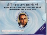 Homi Bhabha 10 and 100 Rupees of 2009 Unc Special Mumbai Mint Cover Set