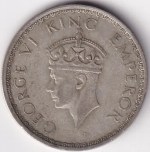 British India Half Rupee 1941 King George VI Silver Coin - Image 2