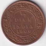 British India Half Pice 1906 Edward VII Coin
