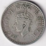 British India Half Rupee 1943 Silver Coin George VI Lahore Mint - Image 2