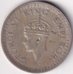 British India Half Rupee 1944 Bombay Mint Silver Coin - Image 2