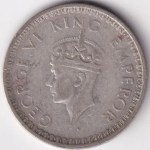 British India 1944 Half Rupee Lahore Mint Silver Coin - Image 2