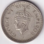 British India Half Rupee 1945 Silver Coin George VI Lahore Mint - Image 2