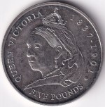 Guernsey 5 Pounds 2001 Queen Victoria Centennial Coin