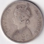 British India One Rupee 1890 Silver Coin Victoria Empress Bombay Mint - Image 2