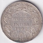 British India 1 Rupee 1900 Victoria Silver Coin
