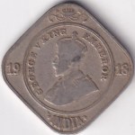 Calcutta Mint 2 Annas 1918 Copper Nickel Coin