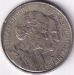 United Kingdom 5 Pounds 2007 Queen Elizabeth II Prince Philip Diamond Wedding Coin - Image 2