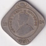 British India King George V 2 Annas 1924 Calcutta Mint Coin
