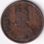 British India Half Anna 1862 Victoria Queen Copper Coin - Image 2