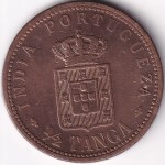 1/2 Tanga of Portuguese India of 1901 Bronze Lisboa Mint Coin - Image 2