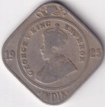 British India King George V 2 Annas 1925 Calcutta Mint Coin