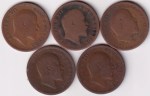 One Quarter Anna of King Edward VII Five Coins Lot - Image 2
