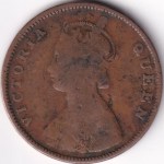 British India Victoria Half Anna 1862 Copper Coin - Image 2