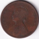 Half Anna 1877 Victoria Queen Copper Coin - Image 2