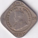 British India King George V 2 Annas 1928 Calcutta Mint Coin