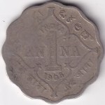 British india One Anna 1908 King Edward VII Coin