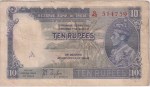10 Rupees of British India of 1938 J B Taylor Signature Fine Note