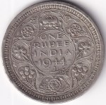 British India George VI One Rupee 1944 Silver Coin