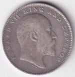 British 2 Annas King Edward VII 1910 Silver Coin - Image 2