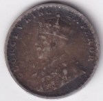 British India 2 Annas 1916 Silver Coin George V - Image 2