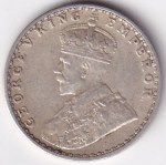 British India Two Annas King George V 1917 Silver Coin - Image 2