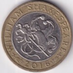 United Kingdom William Shakespeare Comedies 2 Pounds 2016 Coin