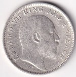 British India Edward VII One Quarter Rupee 1910 Silver Coin - Image 2