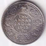 Silver Two Annas of 1913 of King George V of British India Coin