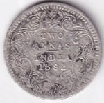 Two Annas of 1892 of British India Silver Coin
