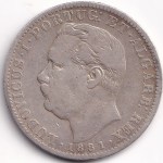 Portuguese India Goa Uma Rupia 1881 Luiz I Silver Coin