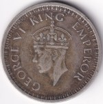 British India One Rupee 1945 Lahore Mint Silver Coin - Image 2