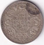 One Rupee 1941 George VI Bombay Mint Silver Coin