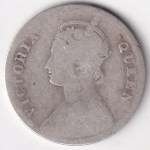 Fine Detail 1/4 Rupee 1876 Victoria Queen Silver Coin - Image 2