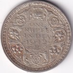 One Rupee 1942 George VI Bombay Mint Silver Coin