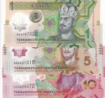 Turkmenistan 1 5 10 Manat 2025 UNC Polymer Banknote Set