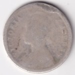 Poor Detail 1879 Quarter Rupee Silver Dent on Rim Coin - Image 2
