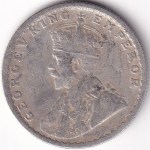 Silver 1917 Half Rupee Bombay Mint of British India Coin - Image 2
