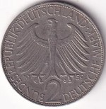 Germany 2 Deutsche Mark 1959 Max Planck Coin - Image 2