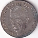 2 Deutsche Mark 1989 G Mark Copper Nickel Coin