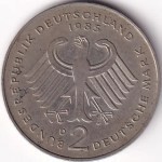 2 Deutsche Mark 1985 D Mark Copper Nickel Coin - Image 2