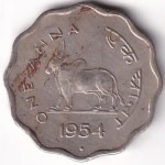 1 Anna of India of 1954 Bombay Mint Copper Nickel Coin