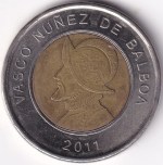 1 Balboa 2011 Vasco Núñez de Balboa Bimetallic Coin