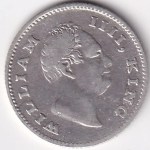 F Incuse Quarter Rupee 1835 William IV Silver Coin - Image 2