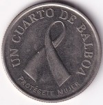 Panama 1/4 Balboa 2008 Breast Cancer Awareness Coin