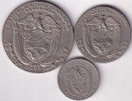 Panama 3 Coin Set 1/2 1/4 and 1/10 Balboa Coins - Image 2