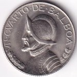 Panama 1/4 Balboa 1966 Coin Vasco Núñez de Balboa - Image 2